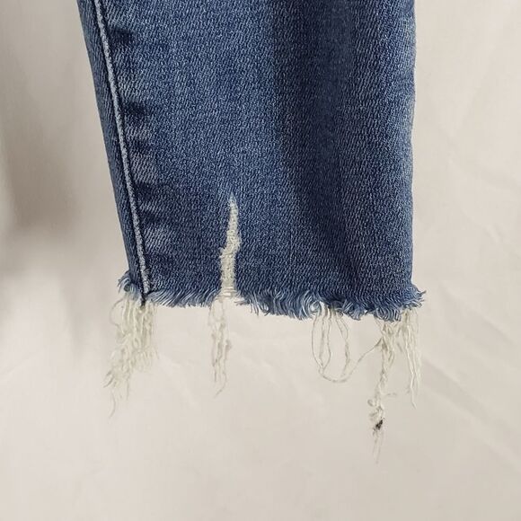 Frame Le High Raw Hem Ankle Skinny Jeans In Victoria Park - Size 25 - Picture 5 of 12